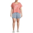 thumbnail image 2 of Terra & Sky Women's Plus Size Slouchy Pull-On Denim Shorts, 2 of 5