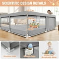 thumbnail image 4 of Babyeap Baby Playpen With Mat, Large Play Yard Fence for Toddlers, 50"x50" Gray, 4 of 9