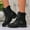 Black, variant on Women's Ankle Boots Slouchy Fashion Low Calf Flat Booties Comfortable Round Toe Fall Winter Casual Short Boots For Women
