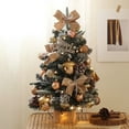 thumbnail image 4 of Mini Christmas Tree with Lights, 17.7 Inch Small Tabletop Christmas Tree Pre-Decorated with Gold Ornaments, Bow Tree Topper & Pine Cones, Artificial Xmas Tree for Home Office Holiday Decor, 4 of 7