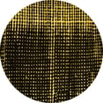 thumbnail image 1 of Ahgly Company Machine Washable Indoor Round Abstract Yellow Modern Area Rugs, 8' Round, 1 of 4