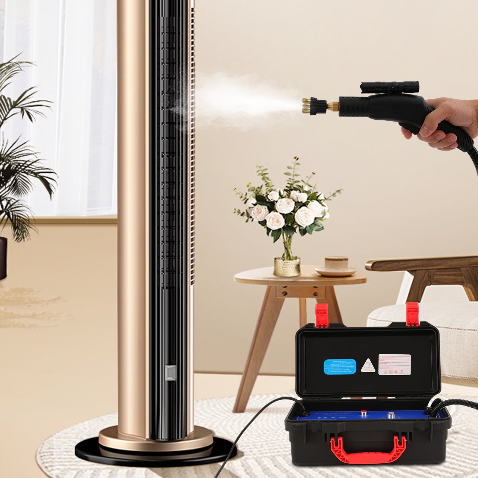 Portable Car Detailing Steam Cleaner High Pressure Vehicle Auto Cleaning Tool Black for Kitchens, Bathrooms