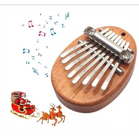 Mini Kalimba Thumb Piano, 8 Keys Finger Piano,Portable Marimba Musical Small Cute Kalimbas, Gift for Girls Kids Adults Oval