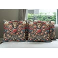 thumbnail image 6 of Ambesonne Leopard Throw Pillow Cover 4 Pack, Rich Rococo Style Roses, 16", Dark Coral Caramel and Blue, 6 of 7