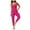 #253-Hot Pink, variant on Women's Solid Color Cut-out Jumpsuit, Comfortable and Breathable for Casual Wear and Daily Activities