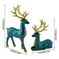 thumbnail image 2 of Pair of Deer Figurines - Elegant Home Decor for Living Room TV Cabinet Wine Rack, Durable Resin Material, Cute Animal Statues for Festive or Daily Styling, Adorable Deer Ornaments, Royal Blue, 2 of 7