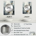 thumbnail image 4 of Designart "Urban Abstract in Grey and White III" Abstract Collages Mirror Wall Decor - Modern Grey Abstract Hallway Wall Mirror Art - 32" x 24" Inch, 4 of 5