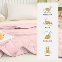 Summer Quilt, Lightweight Air Conditioner Blanket, Washable Polyester Cooling Bedding, Soft Breathable Throw Blanket for Sofa Bed, Travel, Office Nap, Compact Foldable Quilt