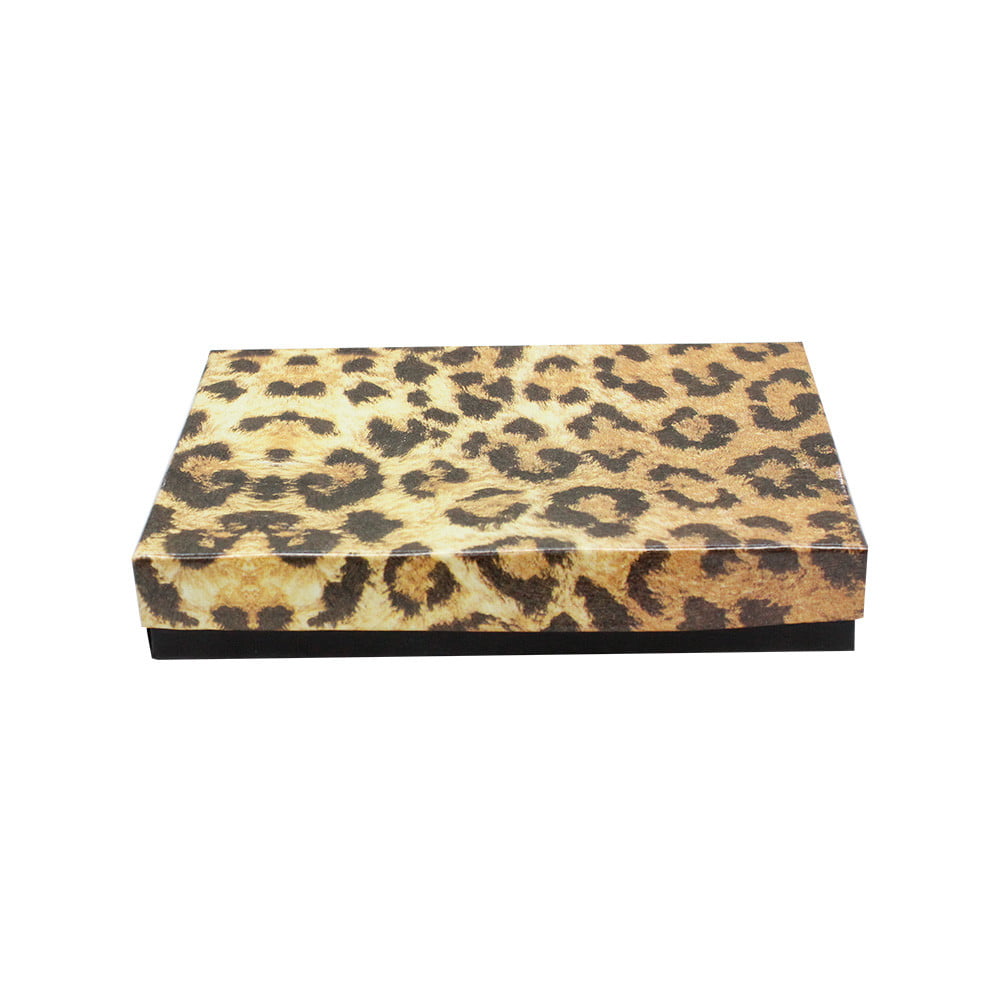 Gift Boxes Jewelry Leopard Print Cotton Filled Batting Box 10 PC 5-3/8" x 3-7/8" 