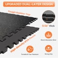 thumbnail image 4 of Mikolo Puzzle Exercise Mats, 0.56" Thick 48 Sqft 12pcs Rubber Top High Density EVA Foam Home Gym Floor Mats, 4 of 10