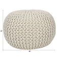 thumbnail image 2 of Decor Therapy Round Pouf Ottoman, Cotton Foot Stool, Cable Knit Lurex Boho Poof, Off-White for Living Room, Bedroom, Home Office Decor, 2 of 8