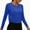 Blue, variant on dazeni Womens Long Sleeve Workout Athletic Shirts Breathable Hallow out Crop Tops Soft Crewneck T Shirts for Hiking Running Wine XL