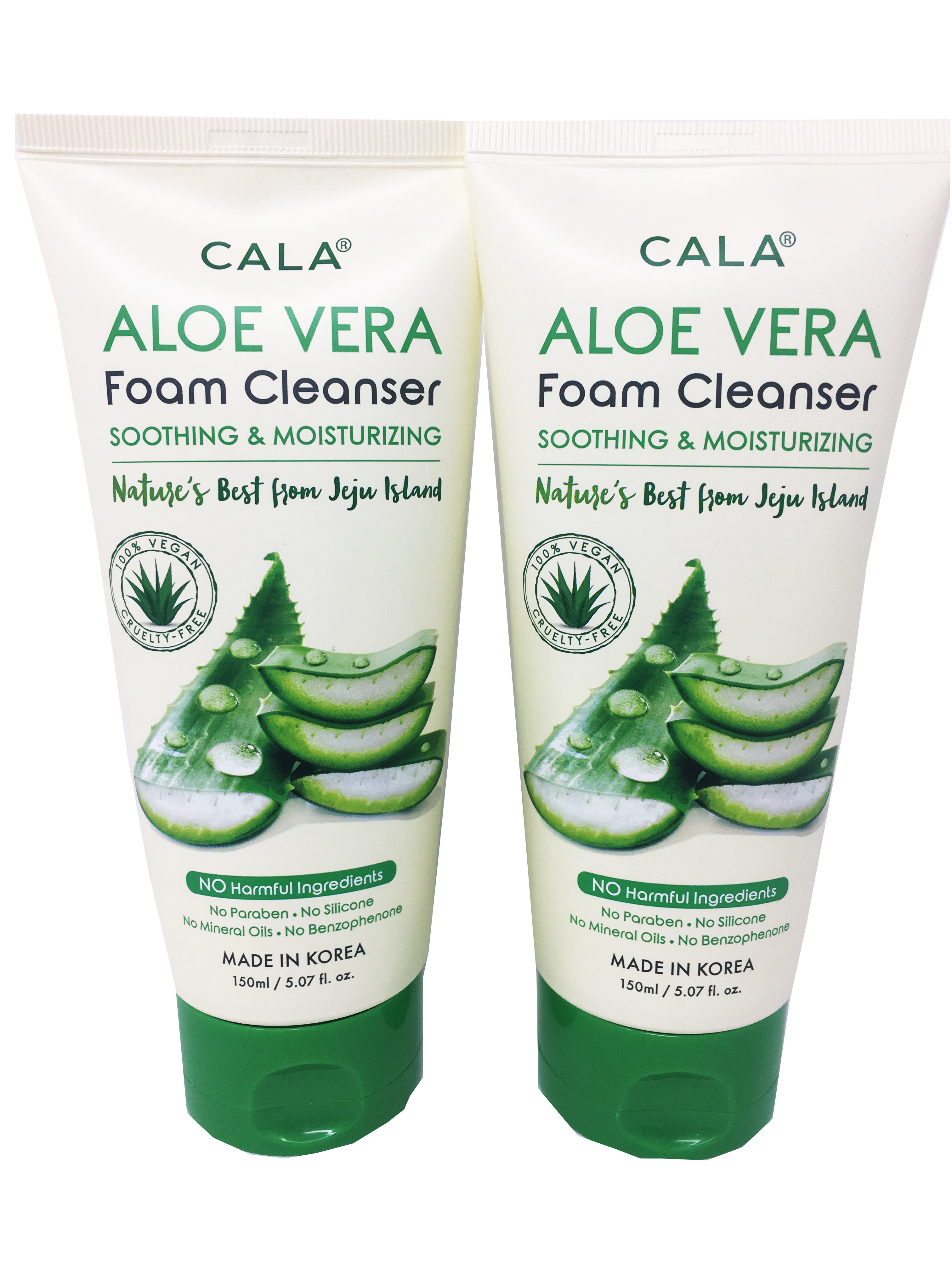 Cala Aloe Vera Foam Cleanser Soothing&moisturizing 5.07 fl.oz Pack of 2