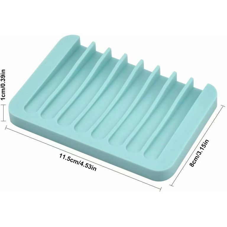 Silicone Soap Dish for Bar Soap Holder for Shower Bathroom Self Draining  Waterfall Drying Tray Keep Soap Bars Dry Clean & Easy Cleaning (White