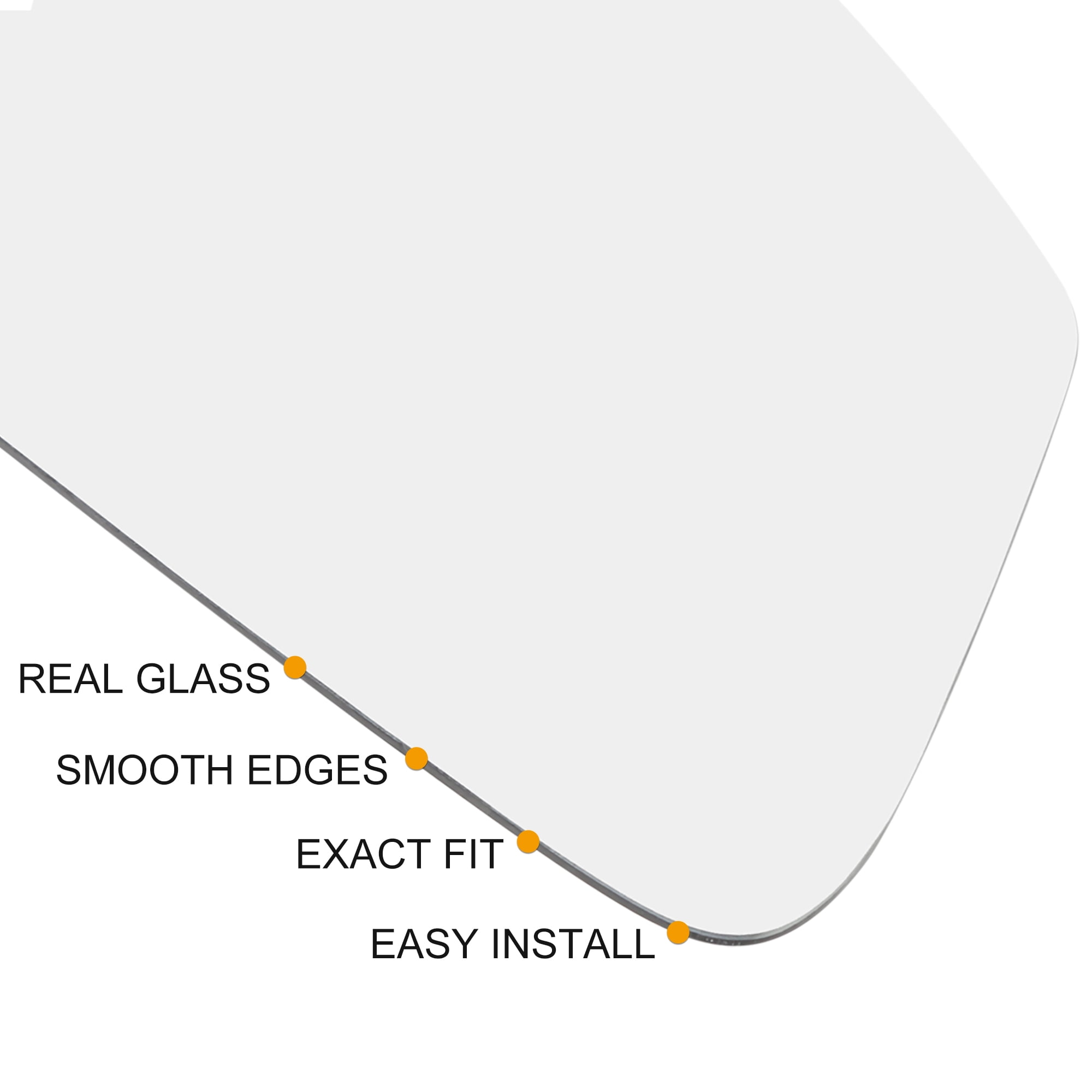 Unique Bargains Car Rearview Mirror Glass with Backing Plate Heated Right