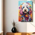 thumbnail image 4 of Thuan Poodle Dog Flower Art Print Canvas, Wall art Painting Decor, Puppy Pop Art Home Decor Artwork For Bedroom Living Room Bathroom Decor, Puppies Colorful Photo, 4 of 6