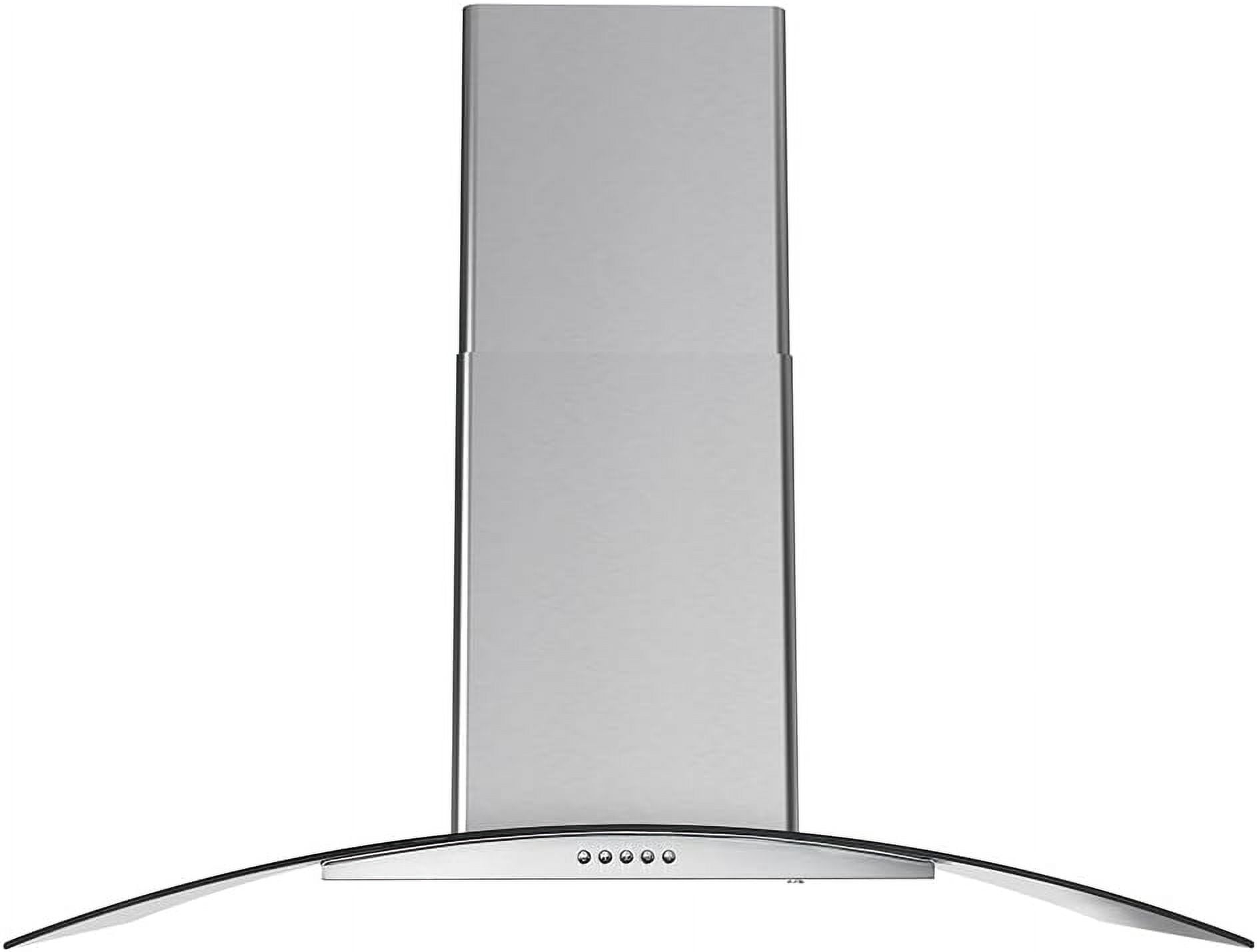 Streamline 36 in. Largo Ductless Wall Mount Range Hood in Brushed Stainless Steel with Baffle Filters, Push Button Control, LED Lights