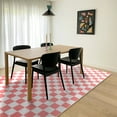 thumbnail image 5 of Softlife Classic Milk Flannel Checkered Rug for Living Room, 2' x 3', Pink & White, 5 of 9