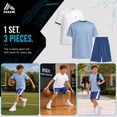 thumbnail image 6 of RBX Boys Athletic Outfit Lightweight Breathable Active Shirts and Basketball Shorts 3 Piece Set, 6 of 7