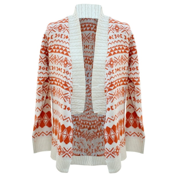 Luxury Divas Aztec Print Long Cardigan Sweater