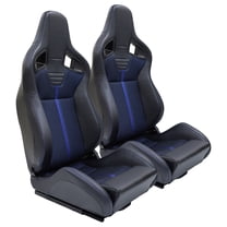 RACING SEAT , BUCKET SEATS, Acacia Wood,Black Blue   Memory Foam   Vinyl