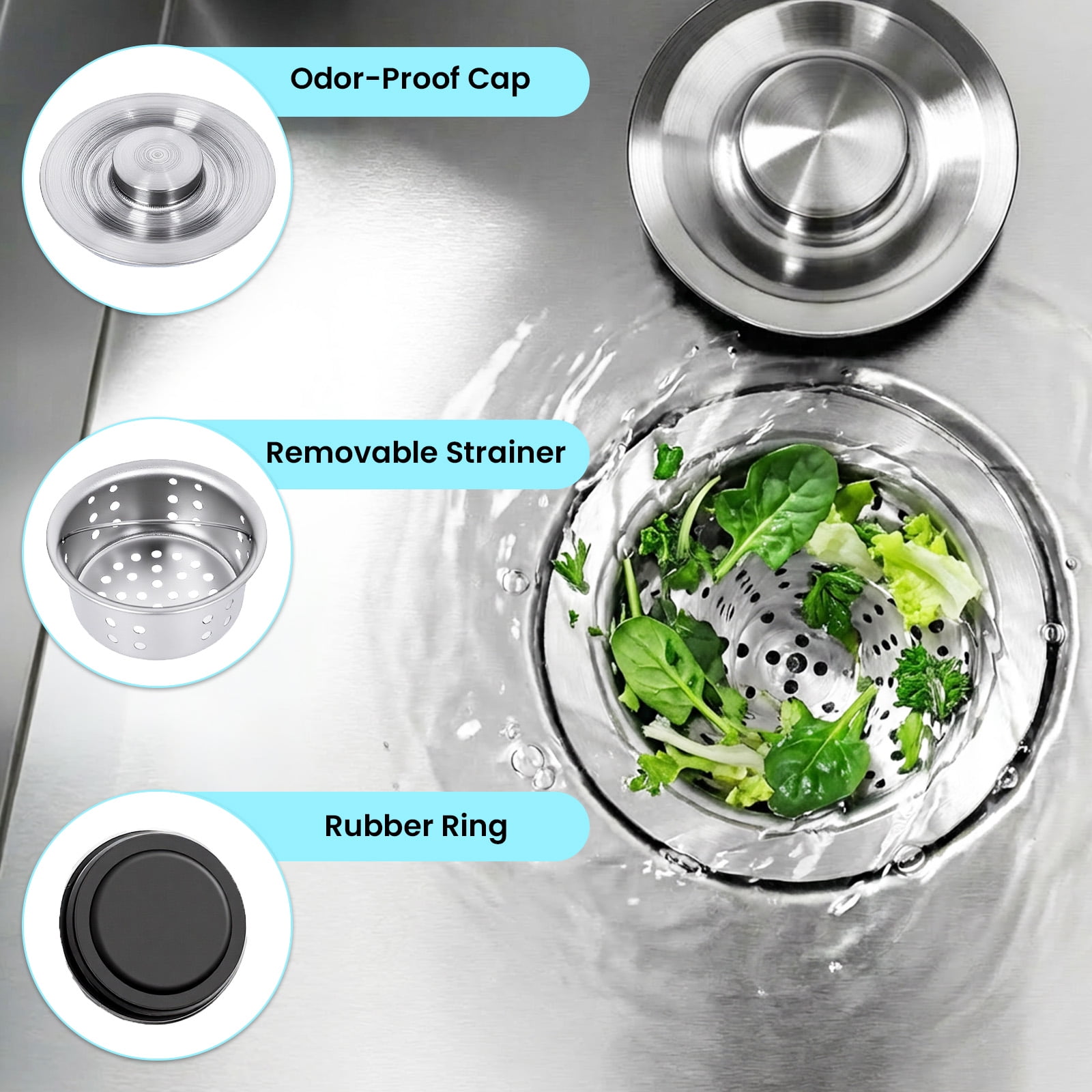Utility Sink with Cold & Hot Water Faucet,Indoor and Outdoor Sink,Single Bowl Sink Basin for Home Garage & Laundry Room