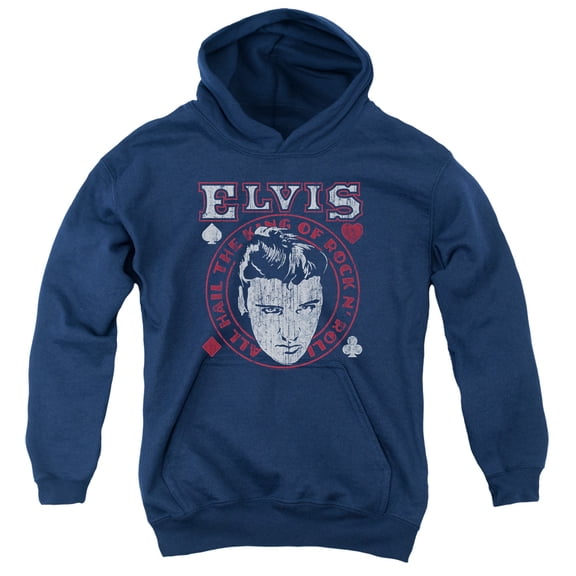 Elvis Presley - Hail The King - Youth Hooded Sweatshirt - Medium