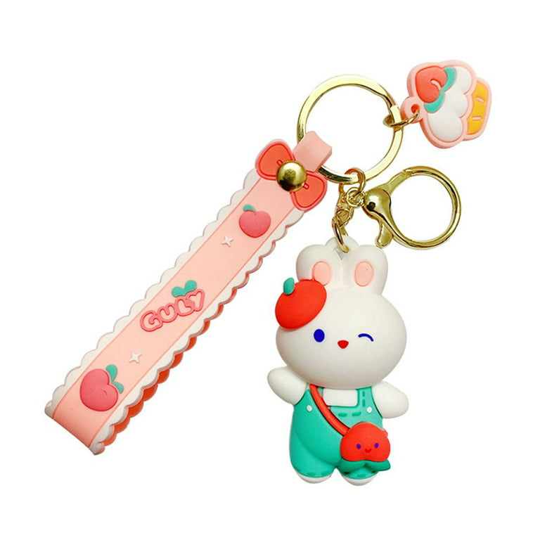 Key Tag Rubber Small Baby Pooh Cute Key Ring Kids Key Chain Bag tag Vehicle  Key