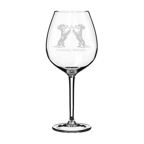 Wine Glass Goblet Gift Cocktail Weenies Funny Dachshund Dogs (20 oz Jumbo)