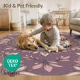 thumbnail image 4 of ODIKA Symmetrical Dusty Rose Geometric With Scattered Petal Accents Low Profile Flatwoven for Great Room, Indoor Open Concept, Large Living, 4 of 7