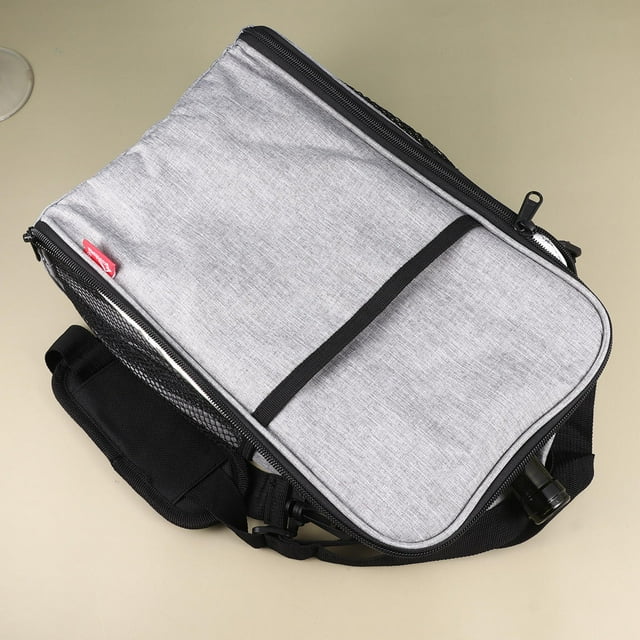 UPGRATOR Insulated Lunch Tote Bag in Grey Made of Oxford Fabric for Daily Use with Aluminum Foil Interior 12x7x15 inches