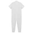 thumbnail image 6 of YONGHS Mens Zipper Coverall Jumpsuits One Piece Short Sleeve Warehouse Garages Workerwear Suit White M, 6 of 7