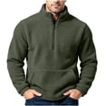 thumbnail image 3 of Atkumj Fleece Quarter Zip Pullover Men with Kangaroo Pocket Warm Comfortable Solid Color Sweatshirts Casual Stand Collar Long Sleeve Sweatshirt M, 3 of 10