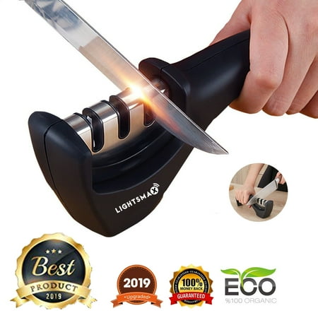 Kitchen Knife Sharpener - 3-Stage Knife Sharpening Tool Helps Repair, Restore and Polish (Best Knife Sharpening Tool)