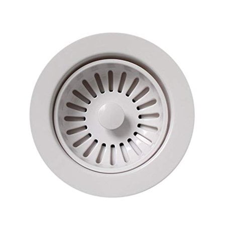Whitehaus RNW50L-W 3 1/2" Basket strainer for deep Fireclay application - White