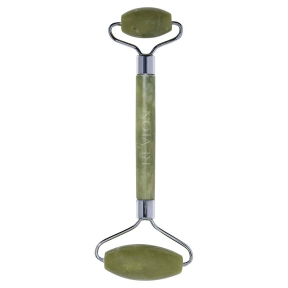 Revlon Jade Stone Facial Roller, Dual-Sided Face Massager to Cool and De-Puff, Jade, 1 count