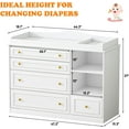 thumbnail image 2 of ChVans Changing Table Dresser, Baby Classic Nursery Dresser with 5 Drawers and 2 Shelves, Wood Chest of Drawers Nursery Storage Kids Organizer, 2 of 9