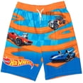 thumbnail image 4 of Hot Wheels Toddler Boys Raglan Pullover Swim Rash Guard Swim Trunks Blue 2T, 4 of 8