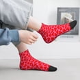 thumbnail image 2 of Rateoe Red Love Heart Pattern Quarter Crew Socks,Toe Seamed Ankle Socks,Cotton Cushioned Breathable Athletic Crew Sports Socks, 2 of 7