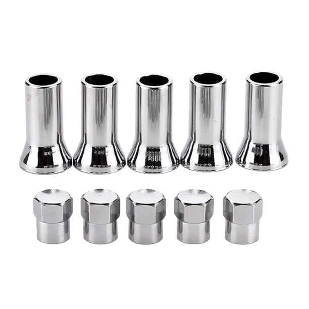 2 sets Válvulas de neumáticos de rueda de neumático de coches Tapas de tallo con fundas de manga Accesorios para automóviles