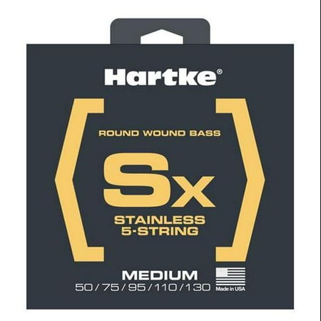 Hartke HSBSX550 Sx Premium Stainless Steel Bass Guitar 5-String Set, Medium, 50-130