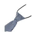 thumbnail image 3 of INSPIRE CHIC Unisex Pre-tied Colorful Cute Pattern Elastic Neck Short Ties for School Uniforms Blue White Stripe One Size, 3 of 5