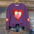 thumbnail image 5 of Ailaofu Plus Size Women Valentine's Sweatshirt Love Heart Print Pullover Tops Loose Casual Cute Valentines Gift Long Sleeve Sweatshirt, 5 of 5