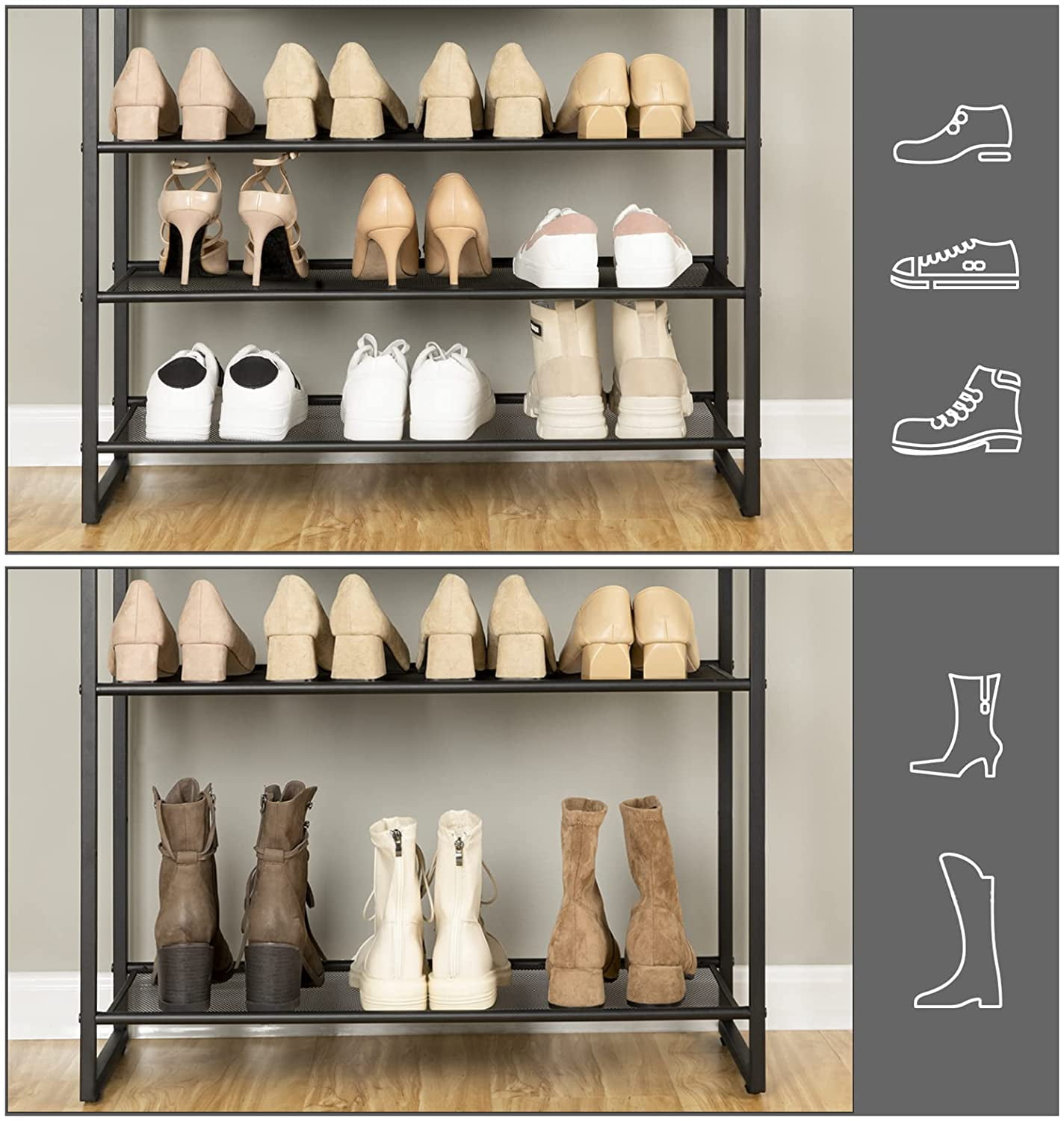 HOOBRO Shoe Rack 10 Tiers Storage Organizer for 36 Pairs Shoes Hallway Entryway BF107XJ01