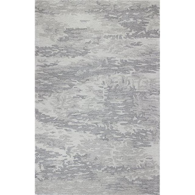 Bashian S217-GY-76X96-VW217 Norwalk Collection Abstract Contemporary Wool & Viscose Hand Tufted Area Rug, Grey - 7 ft. 6 in. x 9 ft. 6 in.