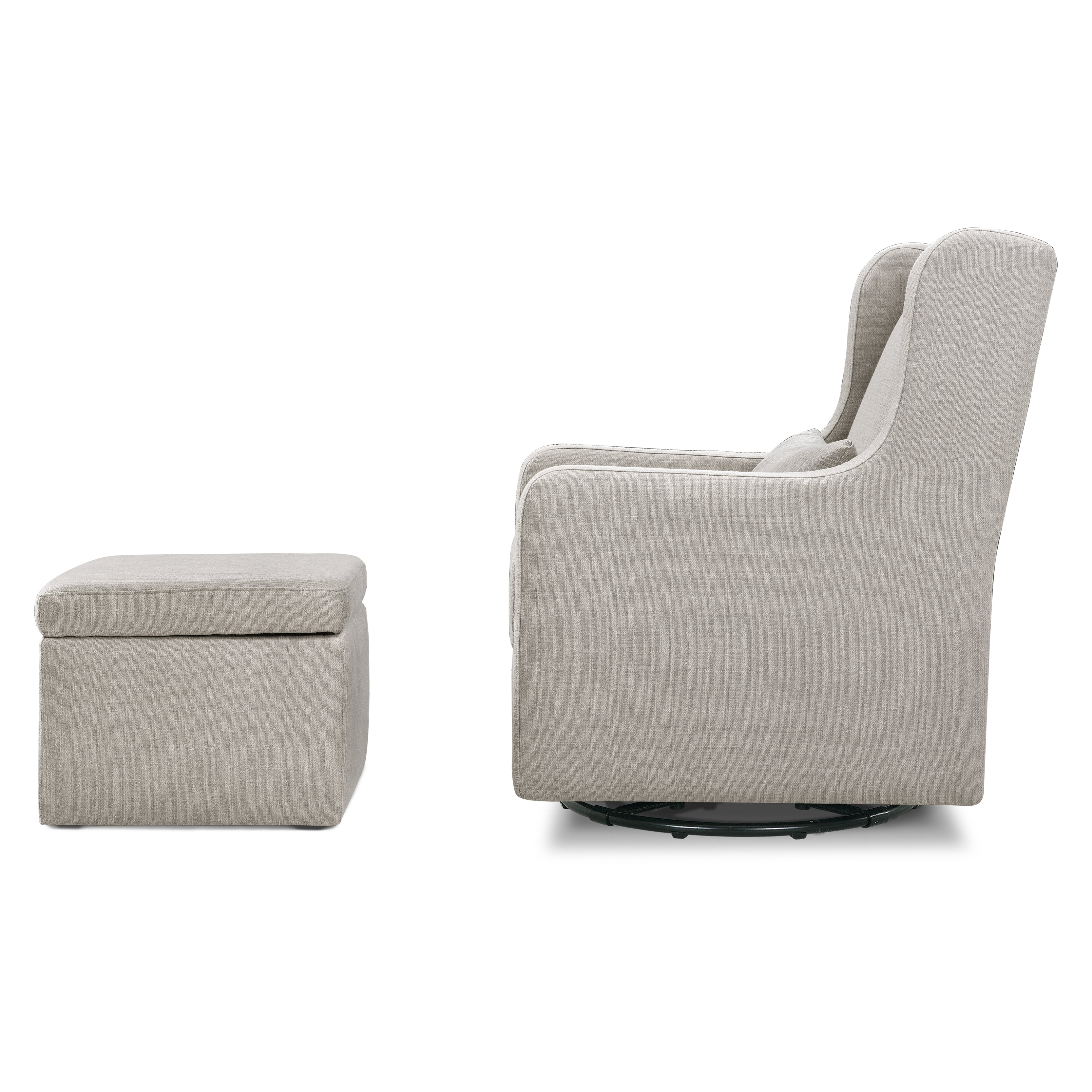 Carter's by DaVinci Adrian Swivel Glider with Storage Ottoman, Performance Gray