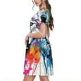 thumbnail image 5 of Vsdgher Cool Colorful Wolf for Womens Summer 2025 Casual Midi Maxi Dresses Lightweight Short Sleeve Round Neck Beach Dress -Large, 5 of 7