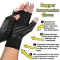 thumbnail image 3 of Guantes de compresión de cobre para artritis, con soporte para mano y muñeca, alivian el dolor (1 par, negros), 3 of 5