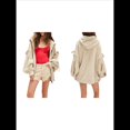thumbnail image 3 of Sudadera con Capucha Informal de Larga con Cremallera y Bolsillos para Mujer, Talla Grande Cremoso M, 3 of 7