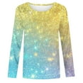 thumbnail image 1 of TBWNWG Chandail à Paillettes pour Filles Manches Longues Col Rond Monochrome pour Printemps Été Tenue Décontractée, Taille 6-7 Ans, 1 of 4